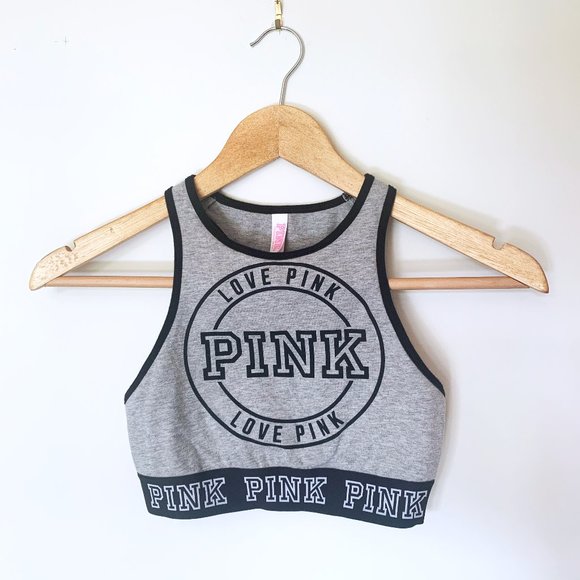 VS PINK • Grey + Black Sports Bra • Racer Back - Picture 2 of 10